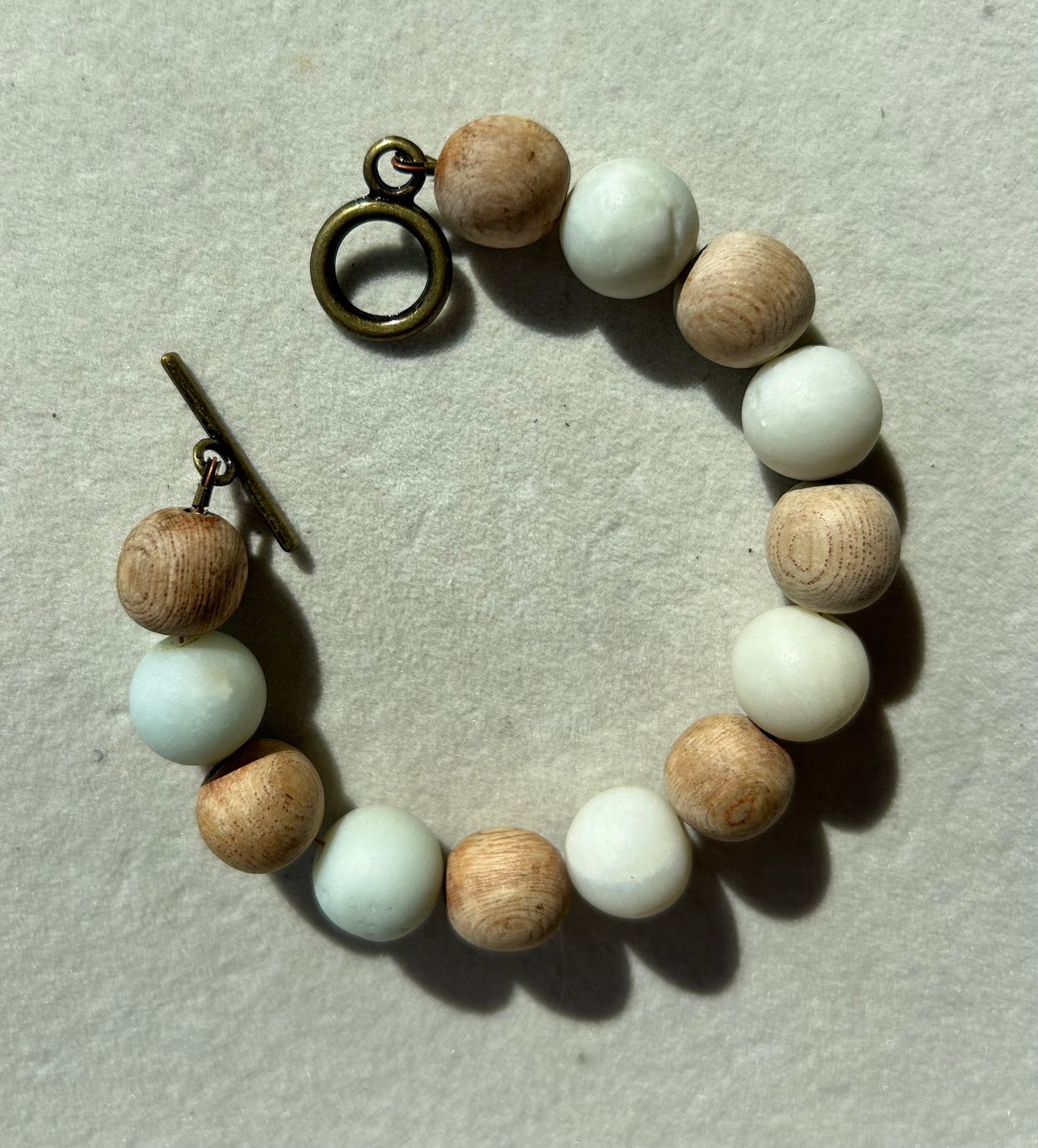 Amazonite & Philippian Wood Bracelet