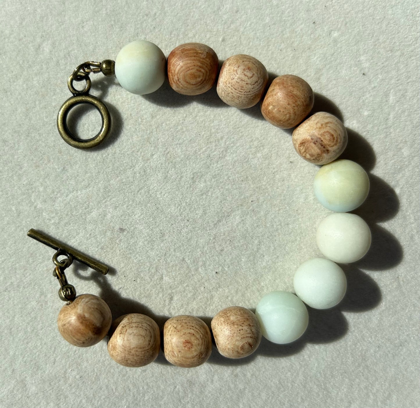 Amazonite & Philippian Wood Bracelet