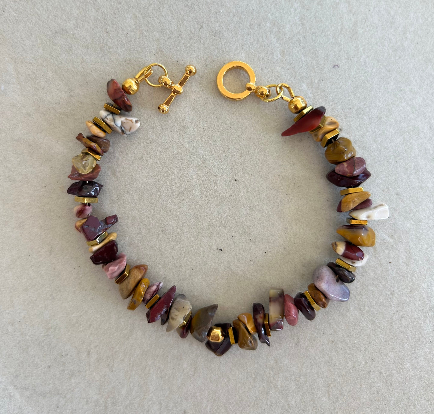 Mookite Chip Bracelet with Golden Hematite