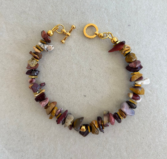 Mookite Chip Bracelet with Golden Hematite