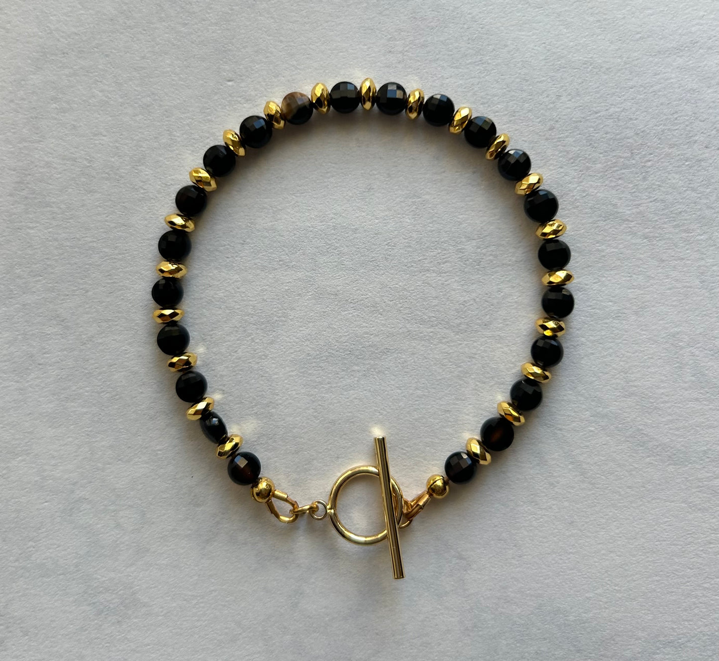 Margot Mini (Black Spinel & Golden Hematite Bracelet)