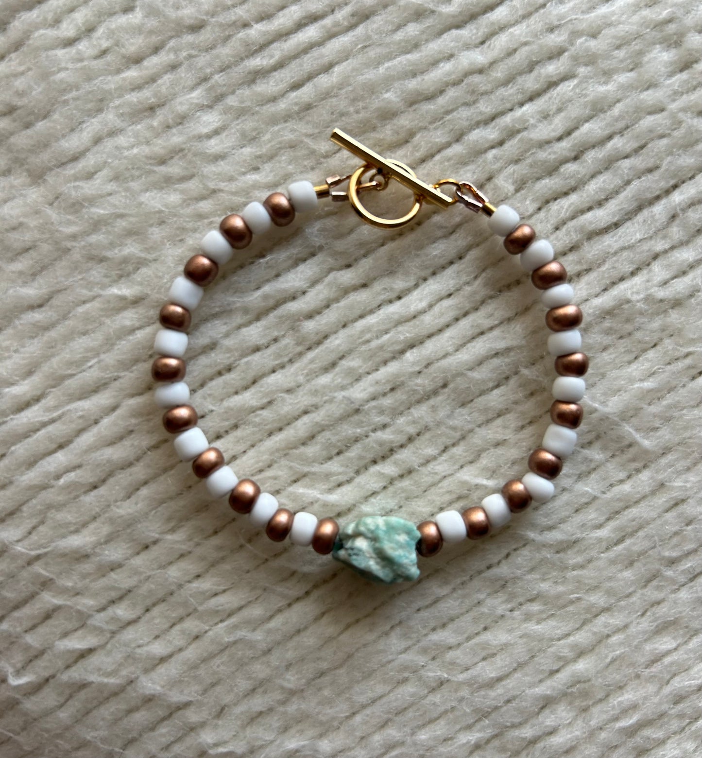 Amazonite Copper Stripe Bracelet