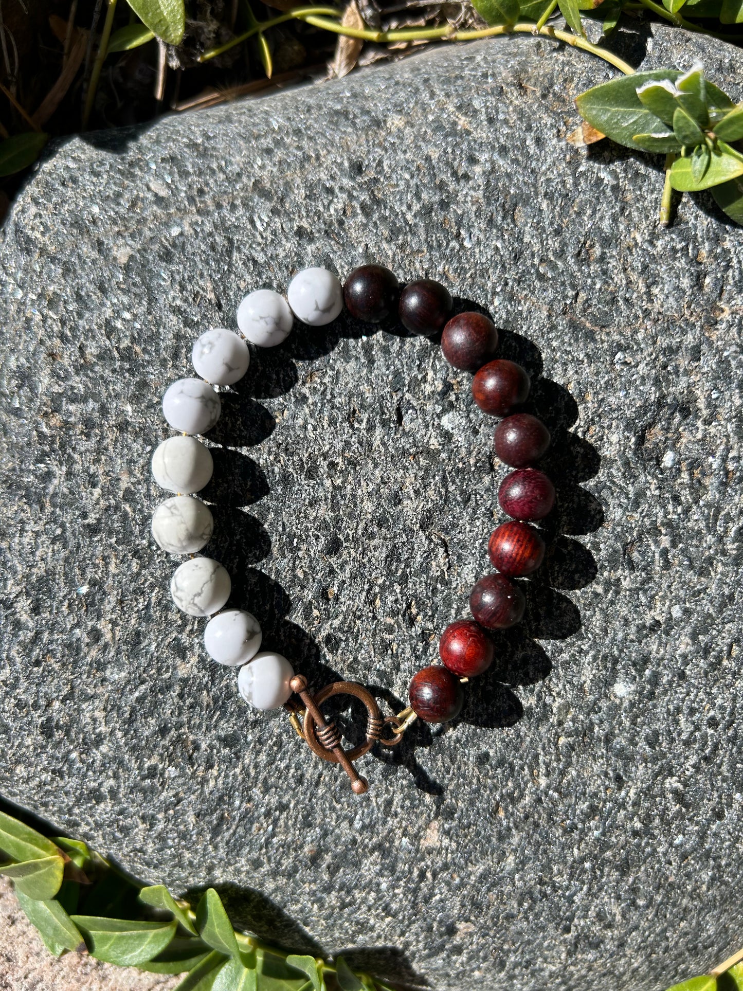 White Howlite & Dark Rosewood