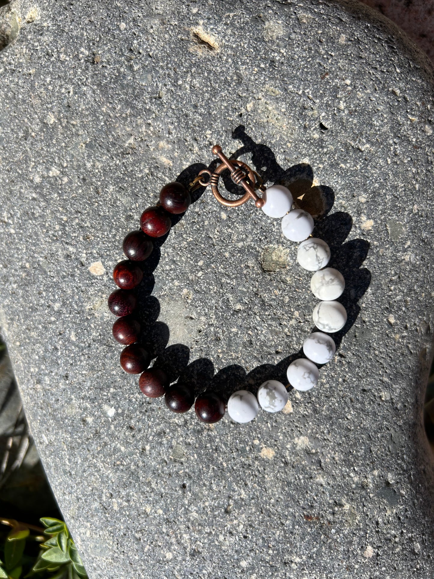 White Howlite & Dark Rosewood