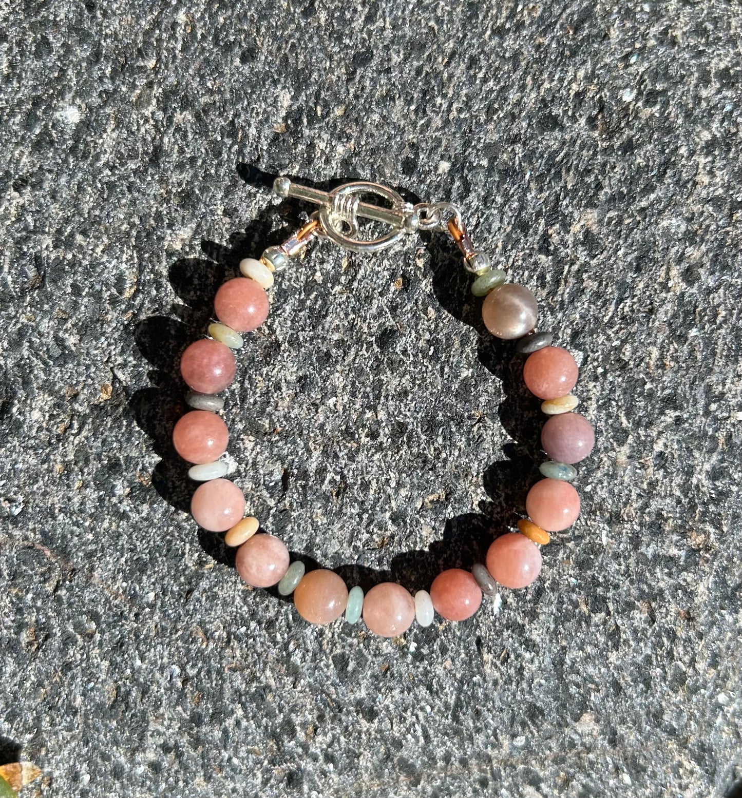 Sunstone & Amazonite Disc Bracelet