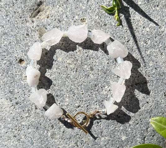 Rough Rose Quartz Bracelet