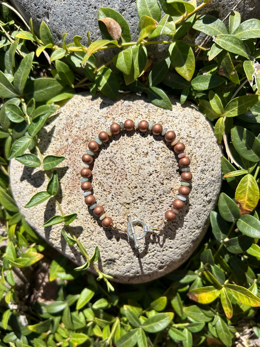 Copper and Amazonite Disc Healing Bracelet