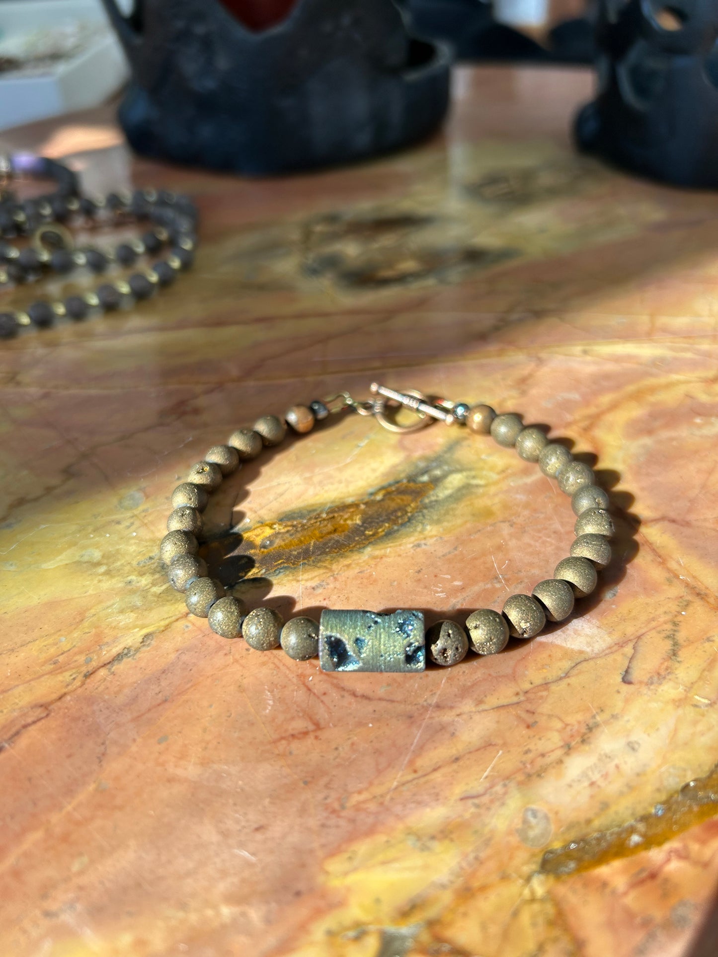 Druzy Agate 6mm Bracelet